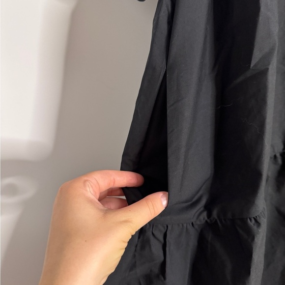 A New Day Black Tiered Mini Dress Size Small – Minimalist V-Neck Babydoll Style - Picture 5 of 5